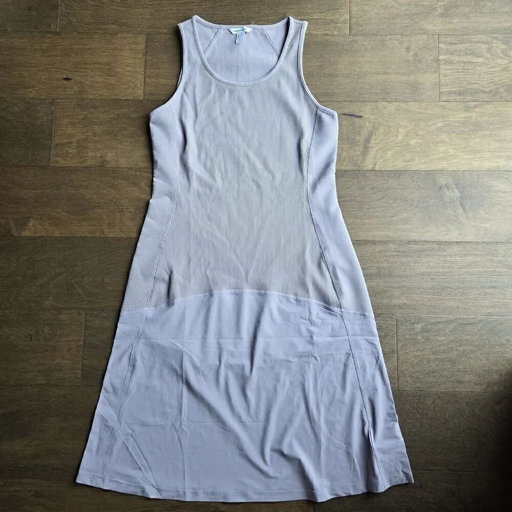 Athleta Casual Sleeveless Ribbed Lavender Tank Midi Dress Size XS new